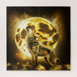 Golden Wolf Jigsaw Puzzle