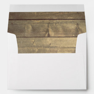 Golden Wood Rustic Barn Wedding Envelope