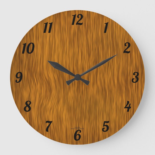 Golden Woodgrain Look Clock (Front)