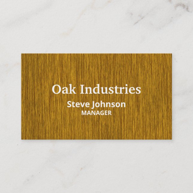 Golden Woodgrain Look Professional Business Card (Front)