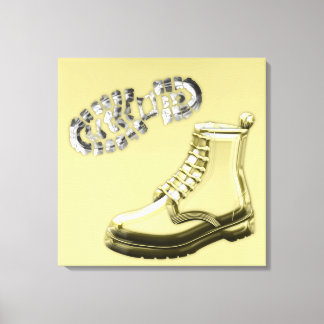 Golden Work Boots Canvas Print