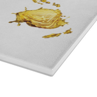 Golden World Map Kitchen Knife Cook Cutting Board