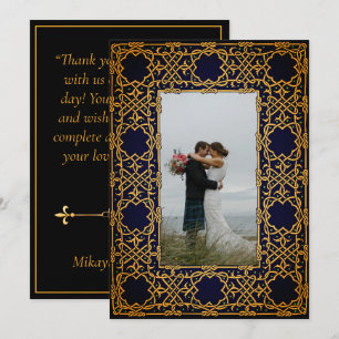 Golden Woven Celtic Knot Thank You Card