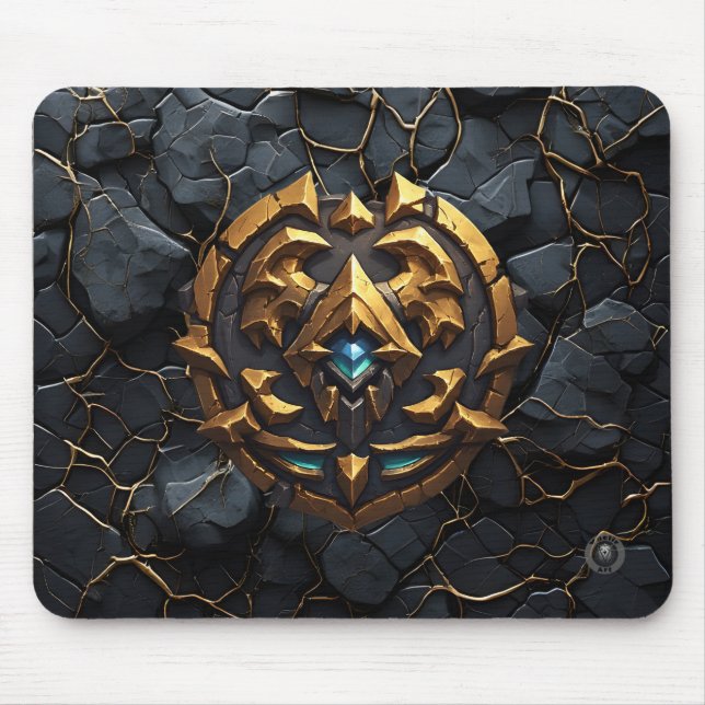 Golden Wyrm Dragon Gaming Mouse Mat (Front)