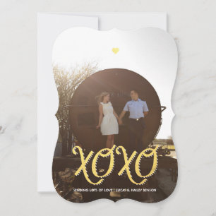 Golden XOXO Valentine's Day Photo Card