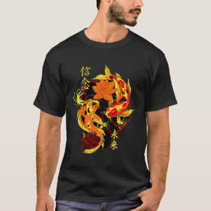 Golden Yakuza Japanese Tattoos Koi Fish Pond Flora T-Shirt