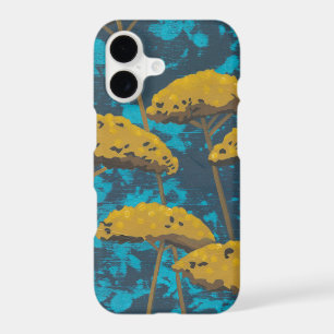 Golden Yarrow Garden with Blue Background