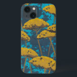 Golden Yarrow Garden with Blue Background iPhone 13 Case<br><div class="desc">Golden yarrow flowers punctuate this beautiful garden scene. The blue background also holds a hint of leaves scattered throughout. It’s like looking at a Magic Eye photo except much more fun!</div>