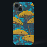 Golden Yarrow Garden with Blue Background iPhone 13 Case<br><div class="desc">Golden yarrow flowers punctuate this beautiful garden scene. The blue background also holds a hint of leaves scattered throughout. It’s like looking at a Magic Eye photo except much more fun!</div>