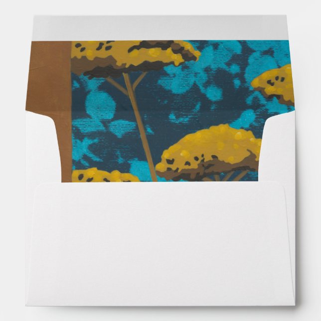Golden Yarrow Garden with Blue Background Envelope (Back (Bottom))
