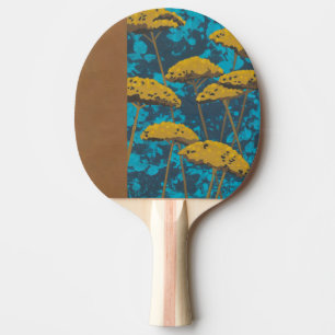 Golden Yarrow Garden with Blue Background Ping Pong Paddle