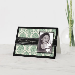 Golden Years Damask Birthday CARD Invite (sage)