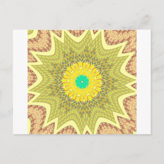Golden Yellow African ethnic tribal pattern Art  Postcard (Front)