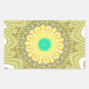 Golden Yellow African ethnic tribal pattern Art  Rectangular Sticker