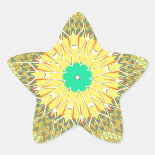 Golden Yellow African ethnic tribal pattern Art  Star Sticker