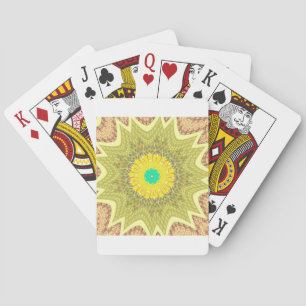 gOLDEN YELLOW African ethnic tribal pattern Playing Cards