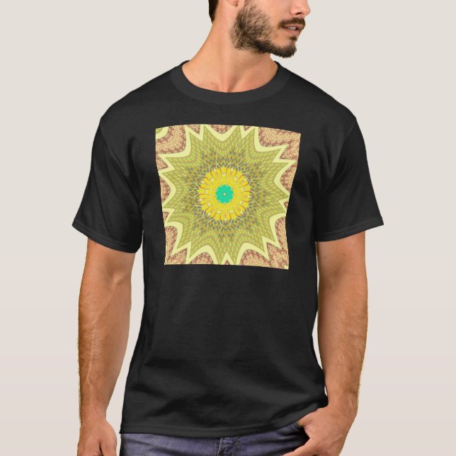 gOLDEN YELLOW African ethnic tribal pattern T-Shirt (Front)