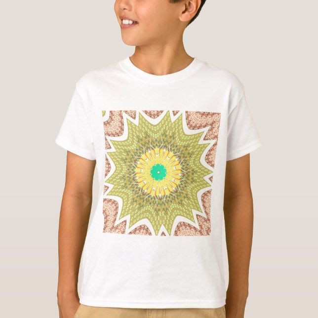 gOLDEN YELLOW African ethnic tribal pattern T-Shirt (Front)