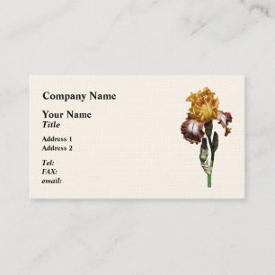 Golden Yellow and Bronze Iris Business Card