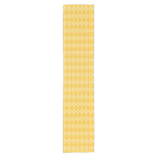 Golden yellow and ivory crosses short table runner