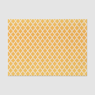 Golden Yellow and Quatrefoil Pattern Tissue Paper