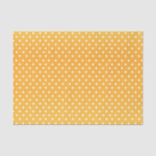 Golden Yellow and White Polka Dots Tissue Paper