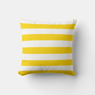 Golden Yellow and White Stripes Cushion