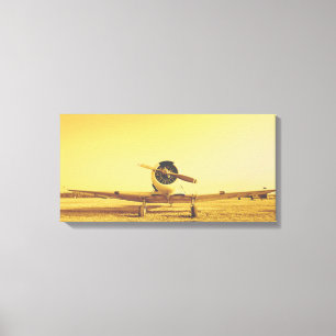 Golden Yellow Antique Airplane Wingspan Canvas Print
