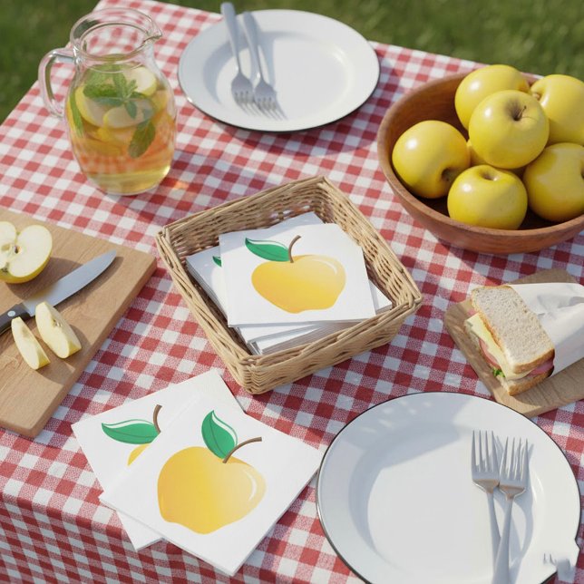 Golden Yellow Apple Napkin (Creator Uploaded)