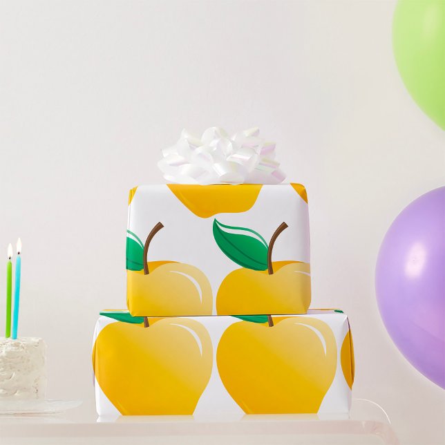 Golden Yellow Apple Wrapping Paper (Creator Uploaded)