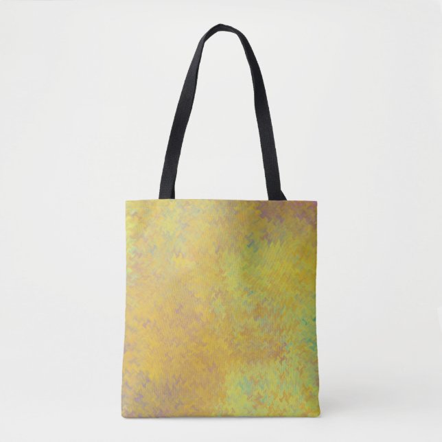 Golden Yellow Artsy Modern Marbled Design Tote Bag (Front)
