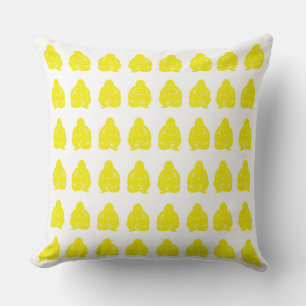 Golden Yellow Asian Moods Buddah Boys Cushion