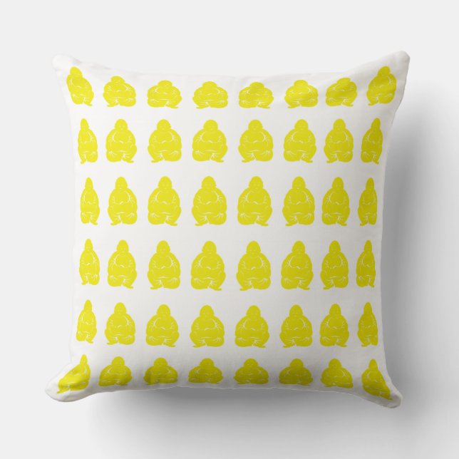 Golden Yellow Asian Moods Buddah Boys Cushion (Front)