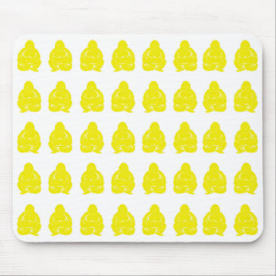 Golden Yellow Asian Moods Buddha Boys Mouse Mat