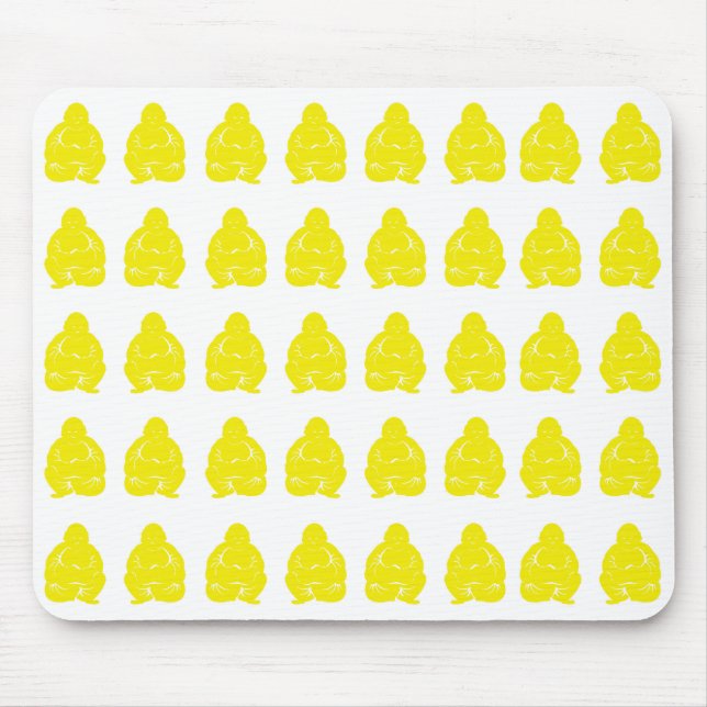 Golden Yellow Asian Moods Buddha Boys Mouse Mat (Front)