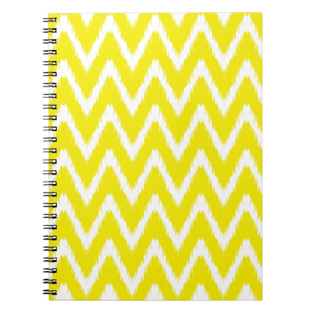 Golden Yellow Asian Moods Ikat Chevrons Notebook (Front)