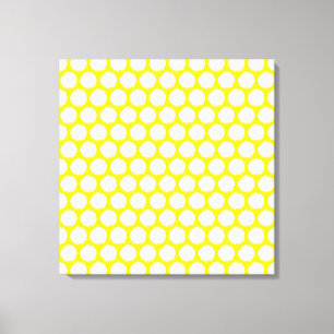 Golden Yellow Asian Moods Ikat Dots Canvas Print
