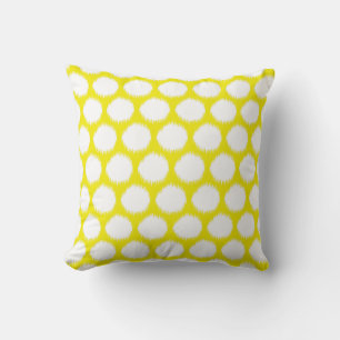 Golden Yellow Asian Moods Ikat Dots Cushion