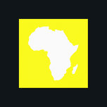 Golden Yellow Audacious Africa Canvas Print<br><div class="desc">Africa map outline in white with contrasting colours in Emporio Moffa's "Safari" palette inspired by the daring adventurousness and wilderness of the continent.</div>