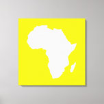 Golden Yellow Audacious Africa Canvas Print<br><div class="desc">Africa map outline in white with contrasting colours in Emporio Moffa's "Safari" palette inspired by the daring adventurousness and wilderness of the continent.</div>