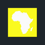 Golden Yellow Audacious Africa Canvas Print<br><div class="desc">Africa map outline in white with contrasting colours in Emporio Moffa's "Safari" palette inspired by the daring adventurousness and wilderness of the continent.</div>