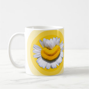 Golden Yellow Aura Chamomile Smiles 70s Vibe Coffee Mug