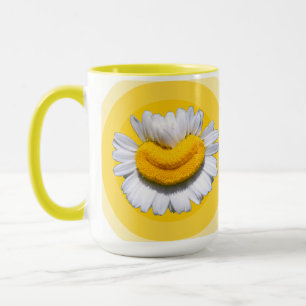 Golden Yellow Aura Chamomile Smiles 70s Vibe Mug
