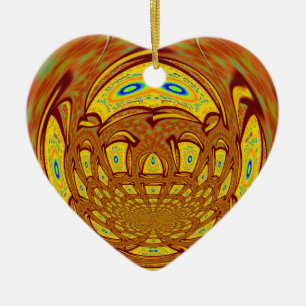 Golden Yellow Baseball Glove Art Print Ceramic Tree Decoration