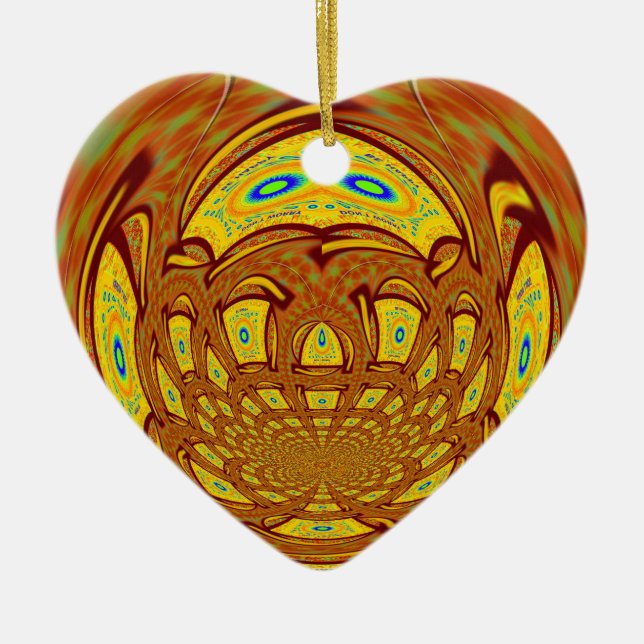 Golden Yellow Baseball Glove Art Print Ceramic Tree Decoration (Front)