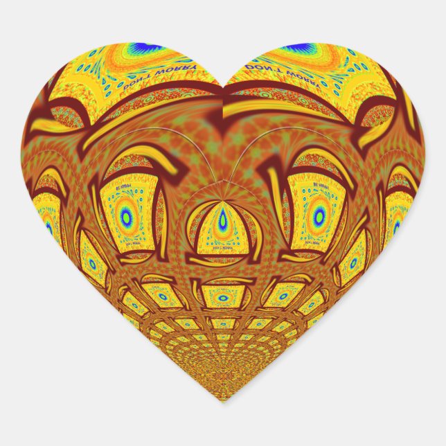 Golden Yellow Baseball Glove Art Print Heart Sticker (Front)