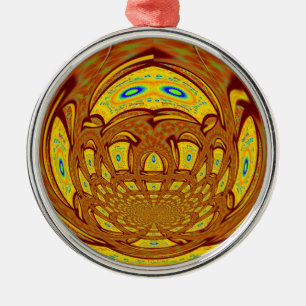 Golden Yellow Baseball Glove Art Print Metal Tree Decoration