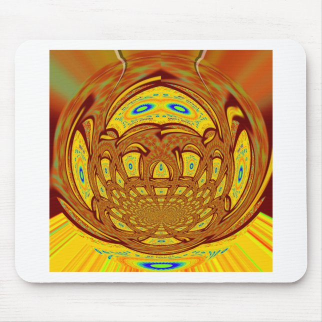 Golden Yellow Baseball Glove Art Print Mouse Mat (Front)