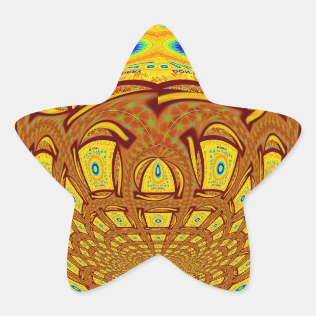 Golden Yellow Baseball Glove Art Print Star Sticker (Front)