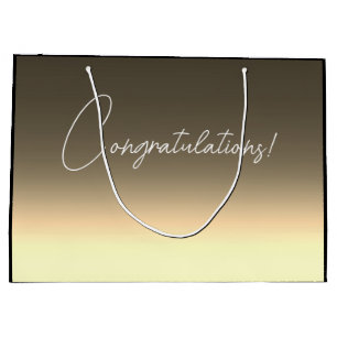 Golden yellow beige ombre gradient large gift bag